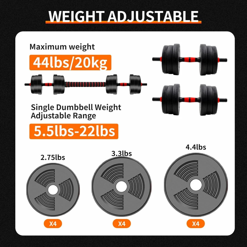 Adjustable Dumbbell Barbell Training Set