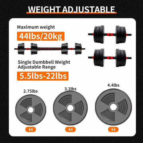 Adjustable Dumbbell Barbell Training Set