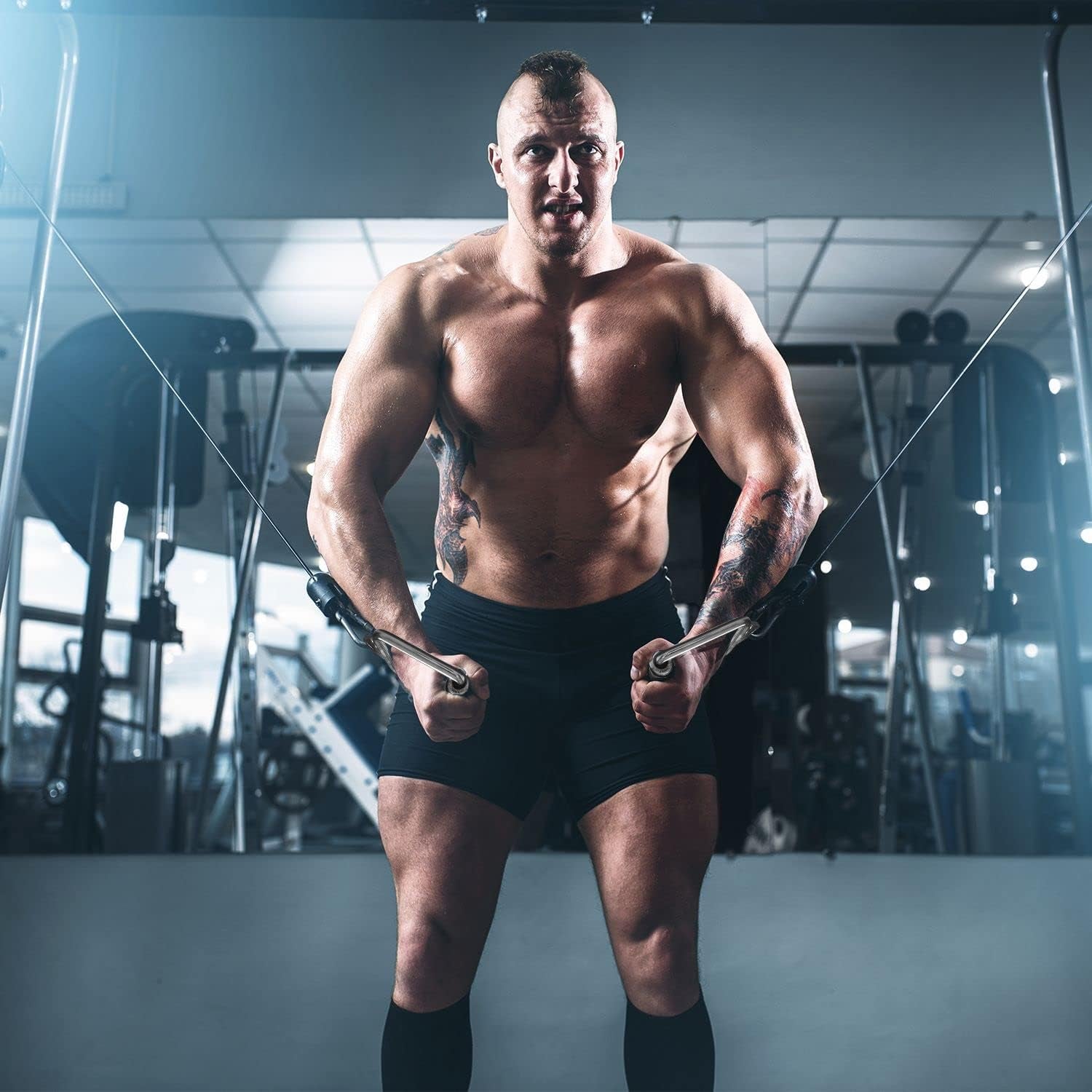 Cable Machine Accessories for Weight Lifting, LAT Pull down Attachment, Cable Attachments for Gym