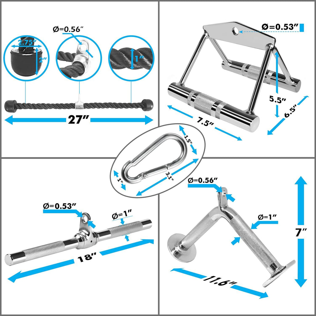 Cable Machine Accessories for Weight Lifting, LAT Pull down Attachment, Cable Attachments for Gym