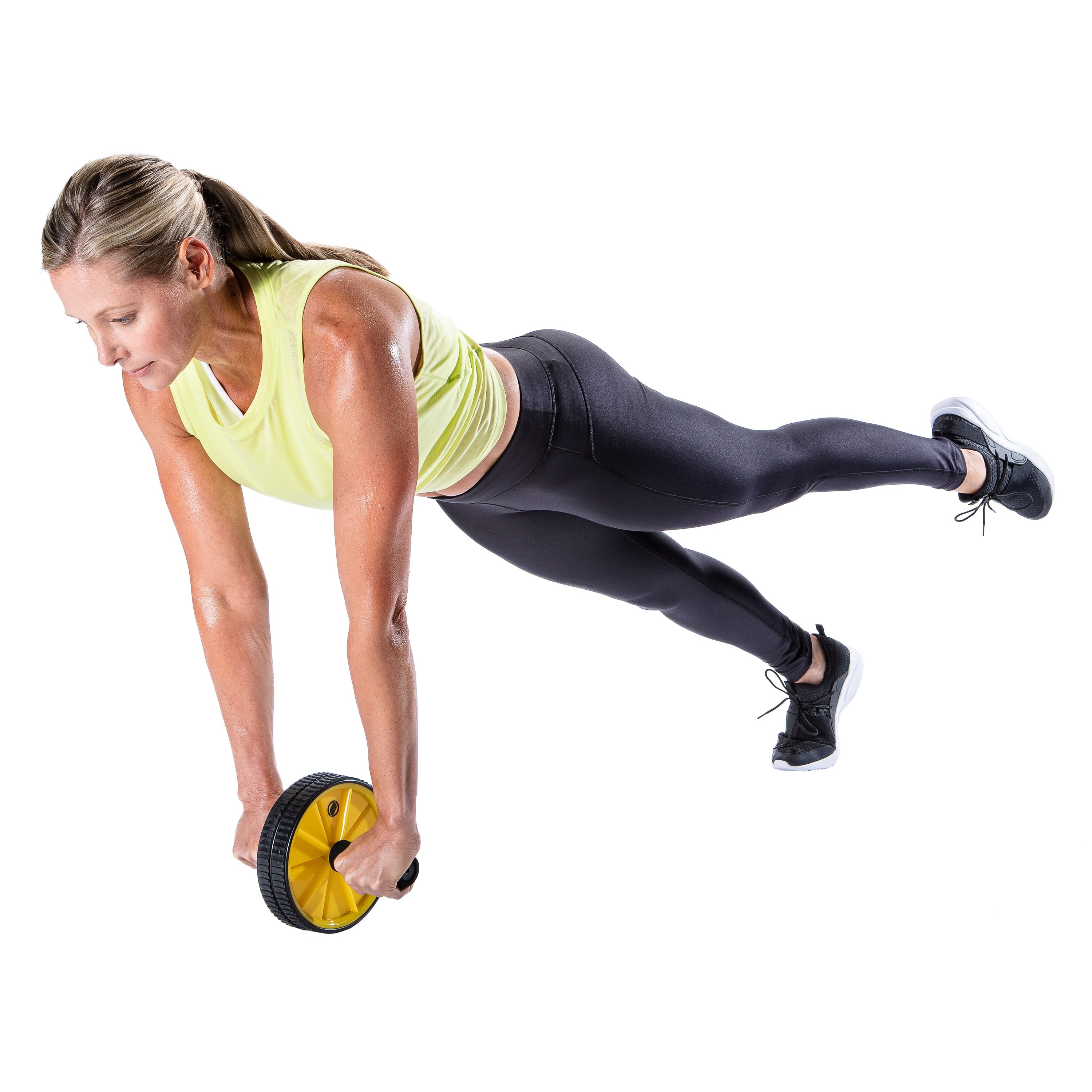 Dual Ab Wheel, 7" Diameter, Core Strength, Abdominal Trainer