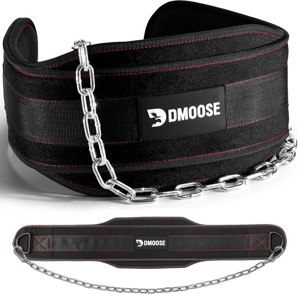 Dip Belt for Weight Lifting, Pullup, Squats & Dips - 36" Robust Steel Chain, Comfortable Neoprene Padding Supports 350Lbs - Gym Weight Belt for Strength Training Workout & Weightlifting
